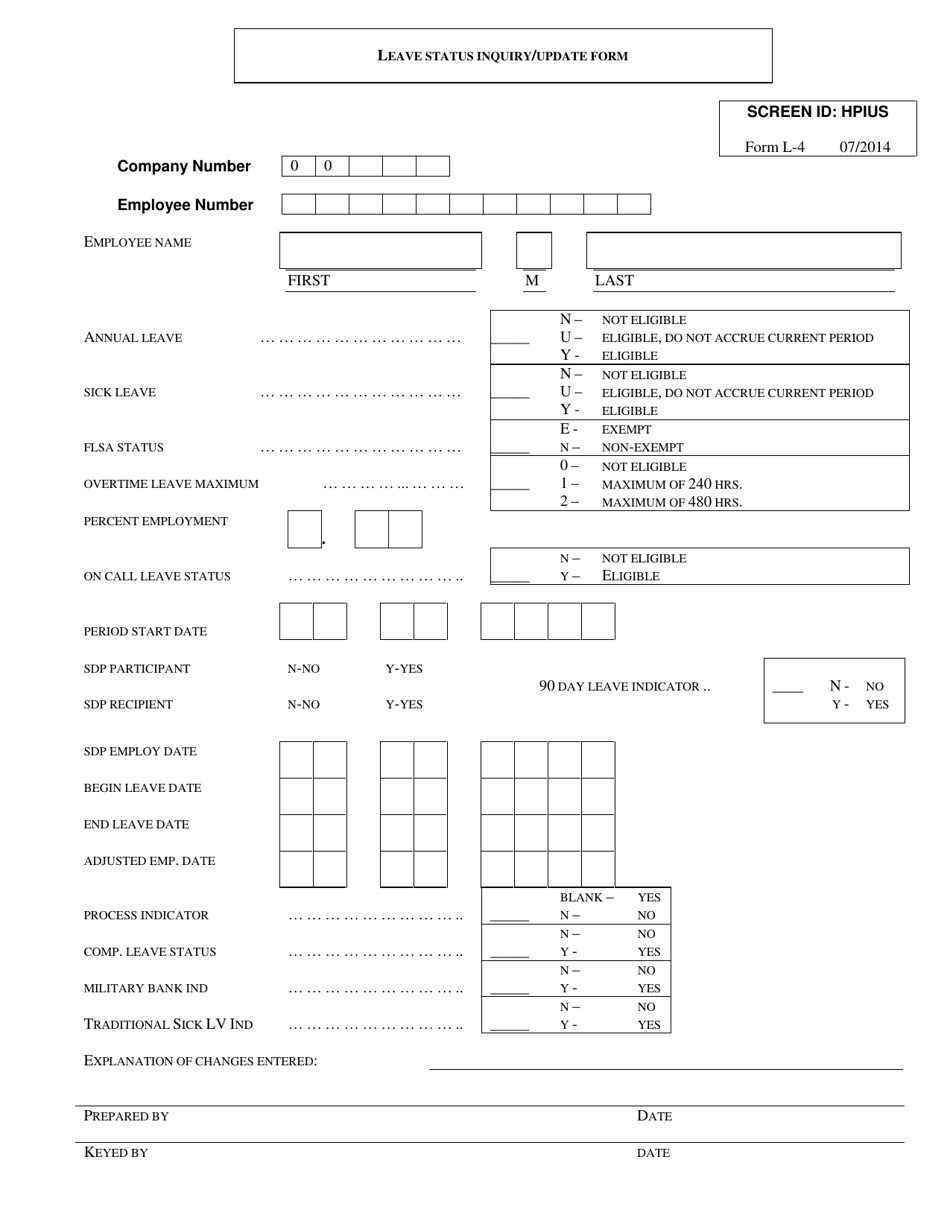 Form L-4 Leave Status Inquiry/Update Form - Virginia, Page 1
