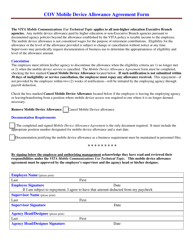 Cov Mobile Device Allowance Agreement Form - Virginia, Page 2