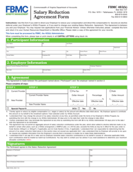 Document preview: Pre-tax Salary Reduction Agreement Form - Virginia