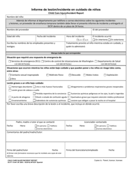 Document preview: DCYF Formulario 15-941 Informe De Lesion/Incidente En Cuidado De Ninos - Washington (Spanish)