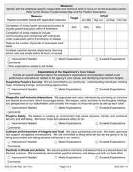 Form DOC03-430 Performance and Development Plan Expectations and Evaluation - Washington, Page 2