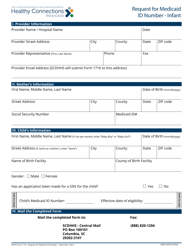 DHHS Form 1716 &quot;Request for Medicaid Id Number - Infant&quot; - South Carolina