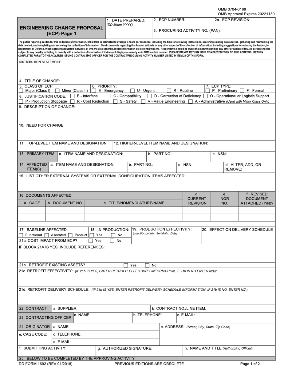 DD Form 1692 Page 1 - Fill Out, Sign Online and Download Fillable PDF ...