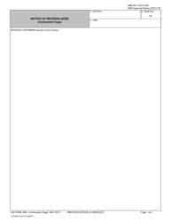 Document preview: DD Form 1695C Notice of Revision (Nor) (Continuation Page)