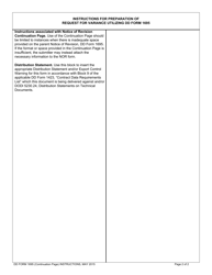 DD Form 1695C Notice of Revision (Nor) (Continuation Page), Page 2