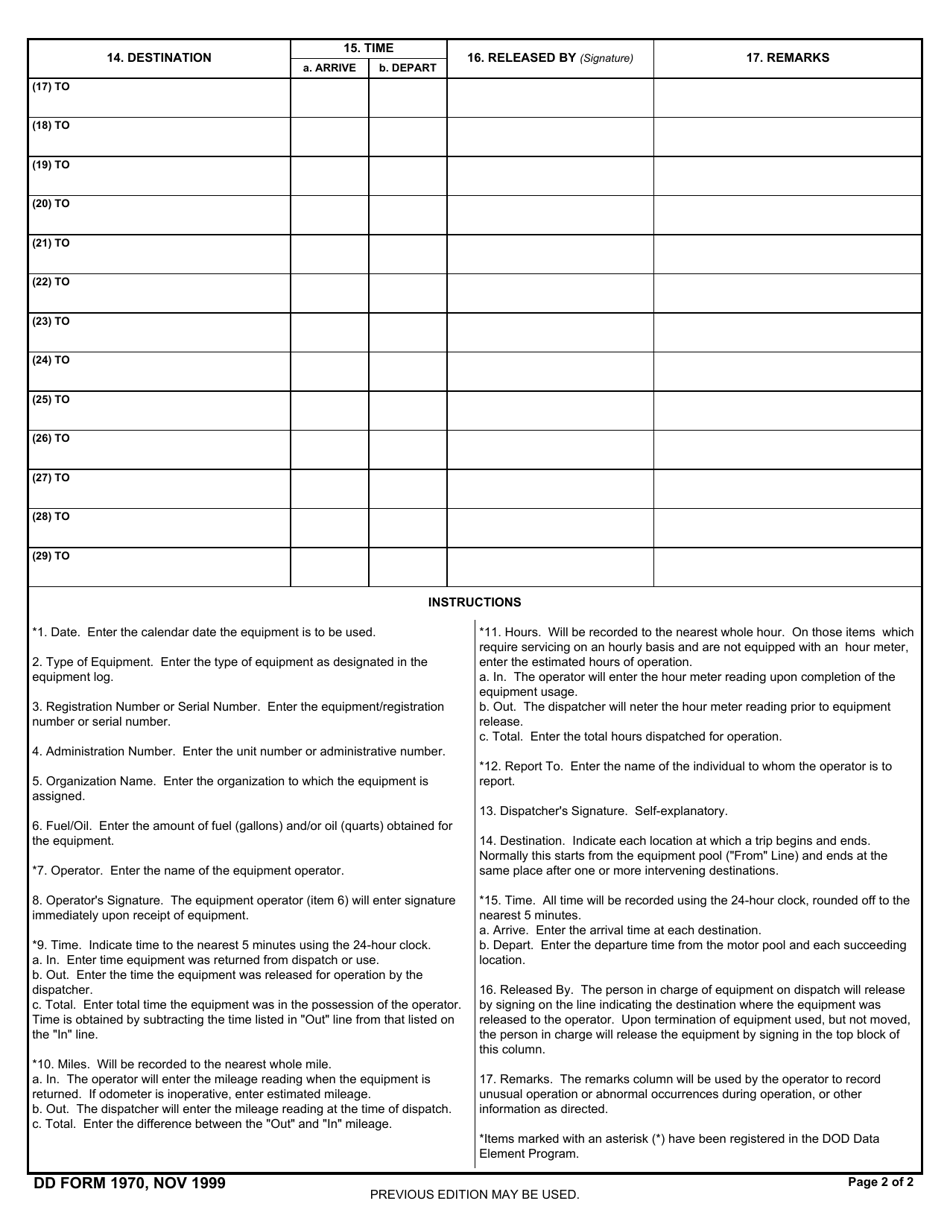 Dd Form 1970 Fill Out Sign Online And Download Fillab