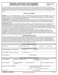 Document preview: DD Form 3112 Personnel Accountability and Assessment Notification for a Public Health Emergency