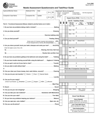Document preview: Form 2060 Needs Assessment Questionnaire and Task/Hour Guide - Texas