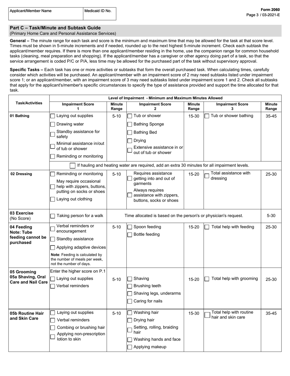 Form 2060 Download Fillable PDF or Fill Online Needs Assessment ...