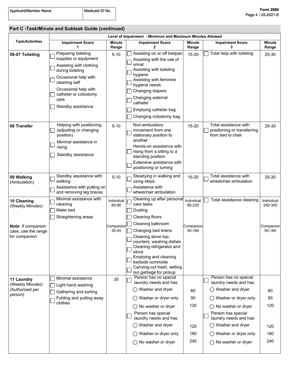 Form 2060 Download Fillable PDF or Fill Online Needs Assessment ...