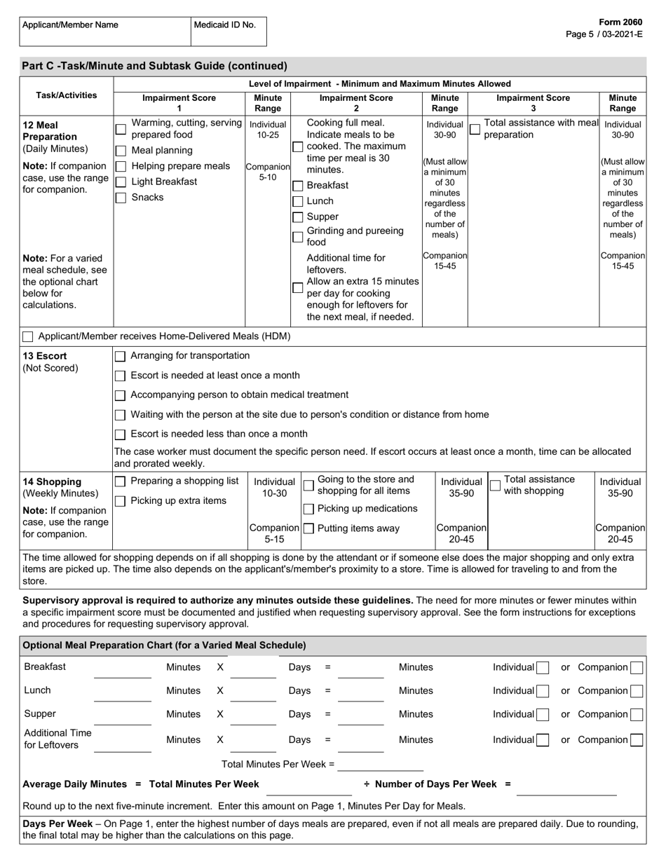 Form 2060 Download Fillable PDF or Fill Online Needs Assessment ...