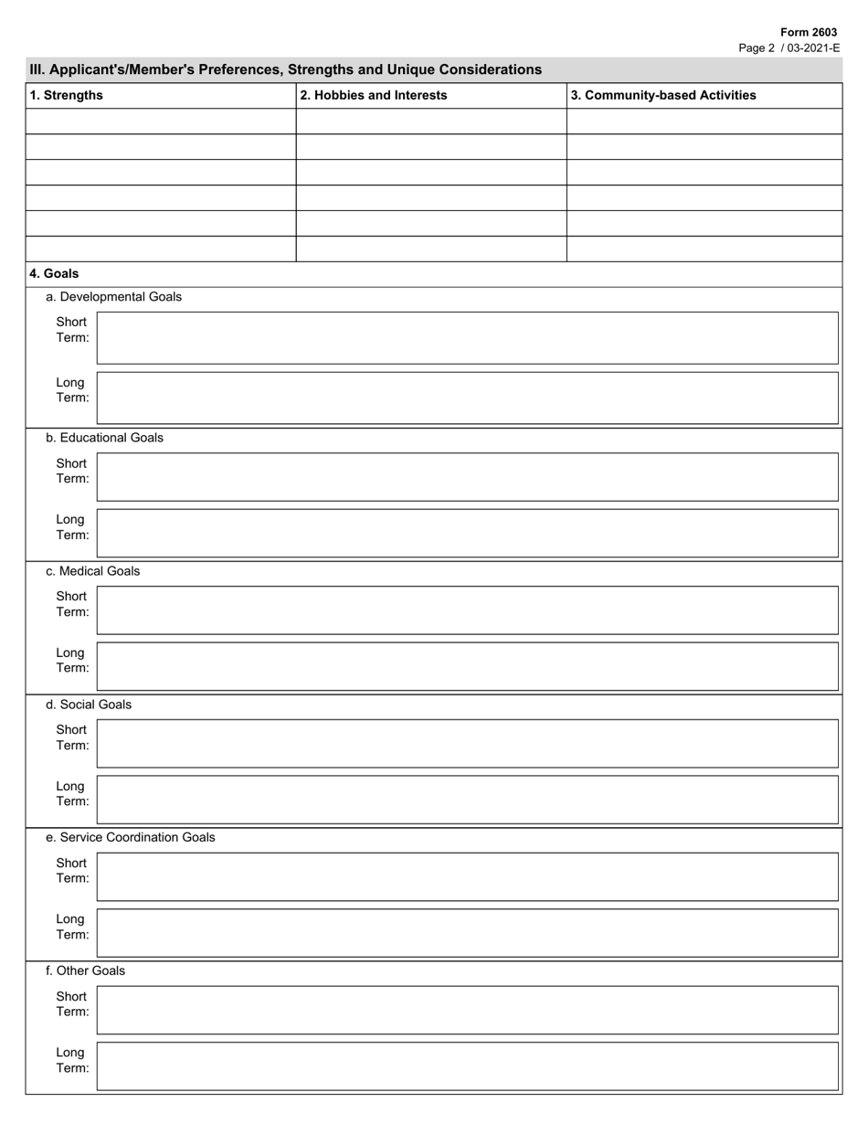 Form 2603 Star Kids Individual Service Plan (Isp) Narrative - Texas, Page 2