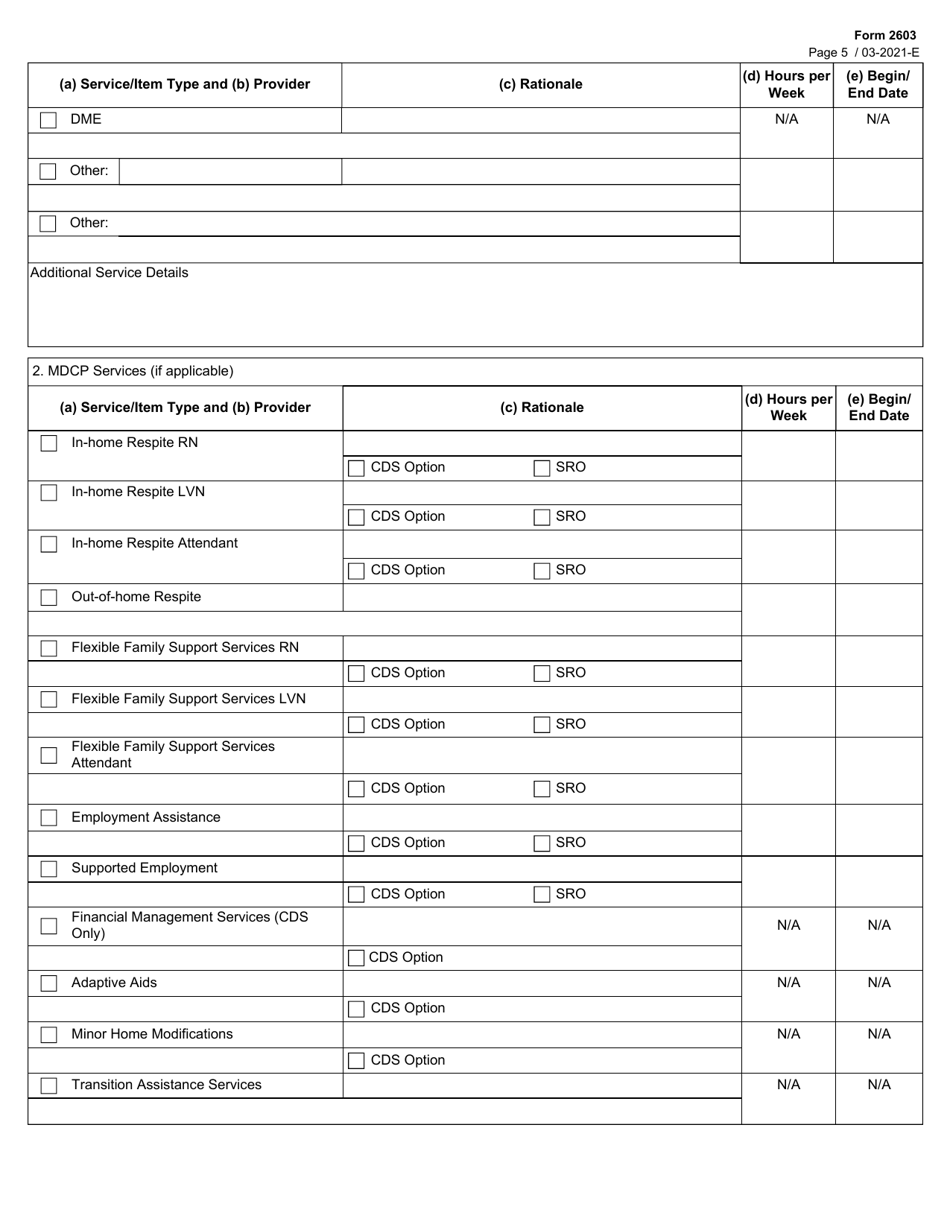 Form 2603 Star Kids Individual Service Plan (Isp) Narrative - Texas, Page 5