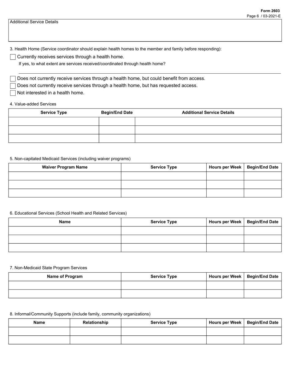 Form 2603 Star Kids Individual Service Plan (Isp) Narrative - Texas, Page 6