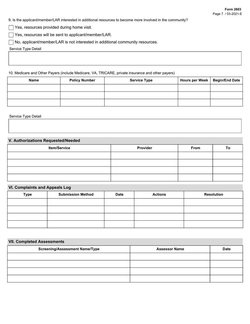 Form 2603 Star Kids Individual Service Plan (Isp) Narrative - Texas, Page 7