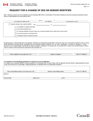 Document preview: Form IRM0002 Request for a Change of Sex or Gender Identifier - Canada