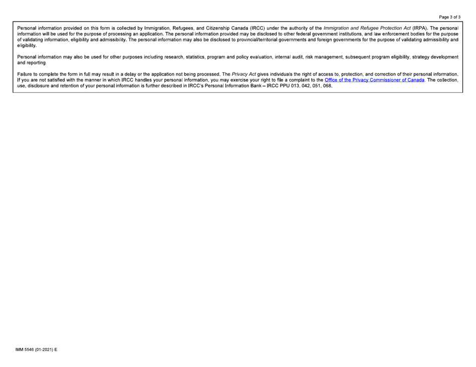 Form IMM5546 Details of Military Service - Canada, Page 3