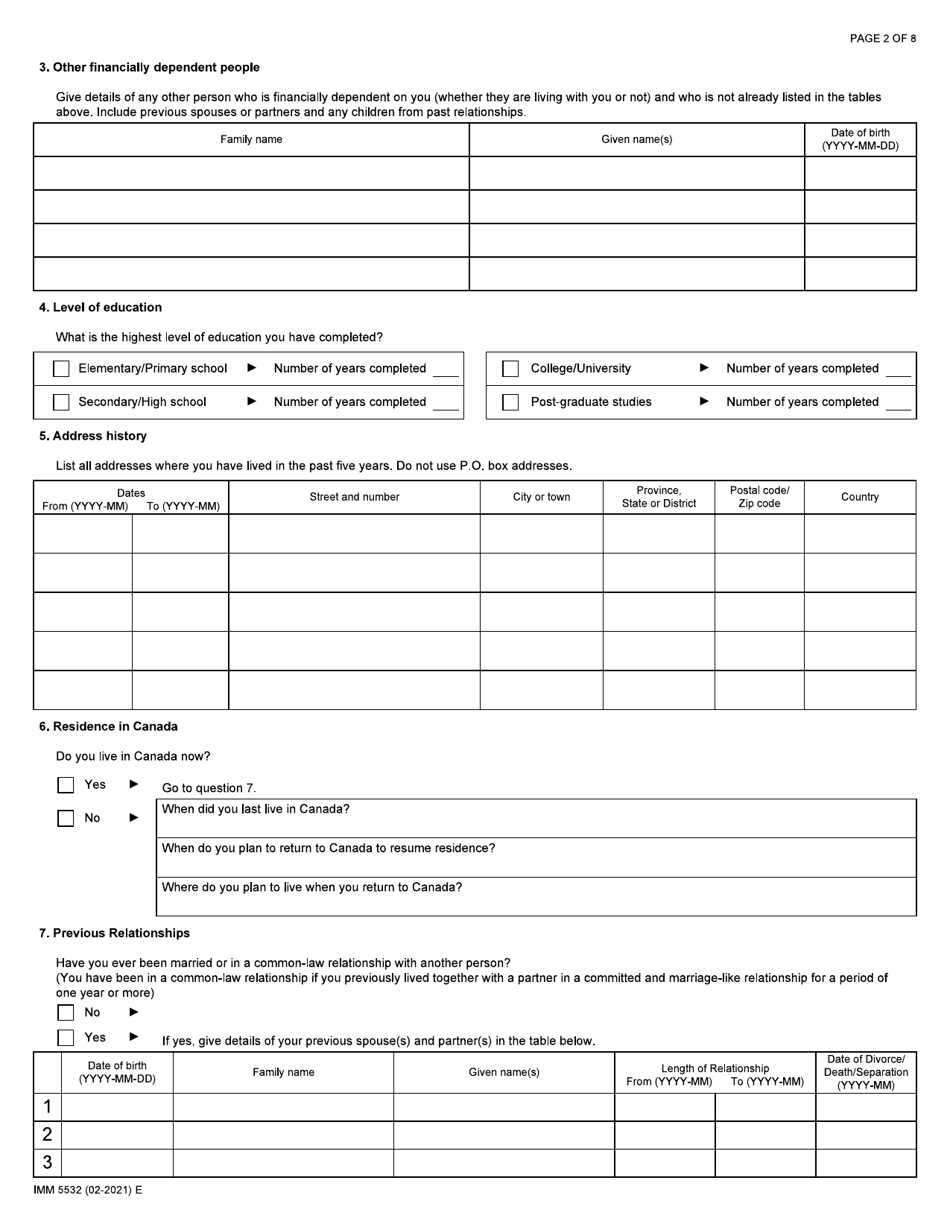 Form IMM5532 Download Fillable PDF Relationship Information and ...