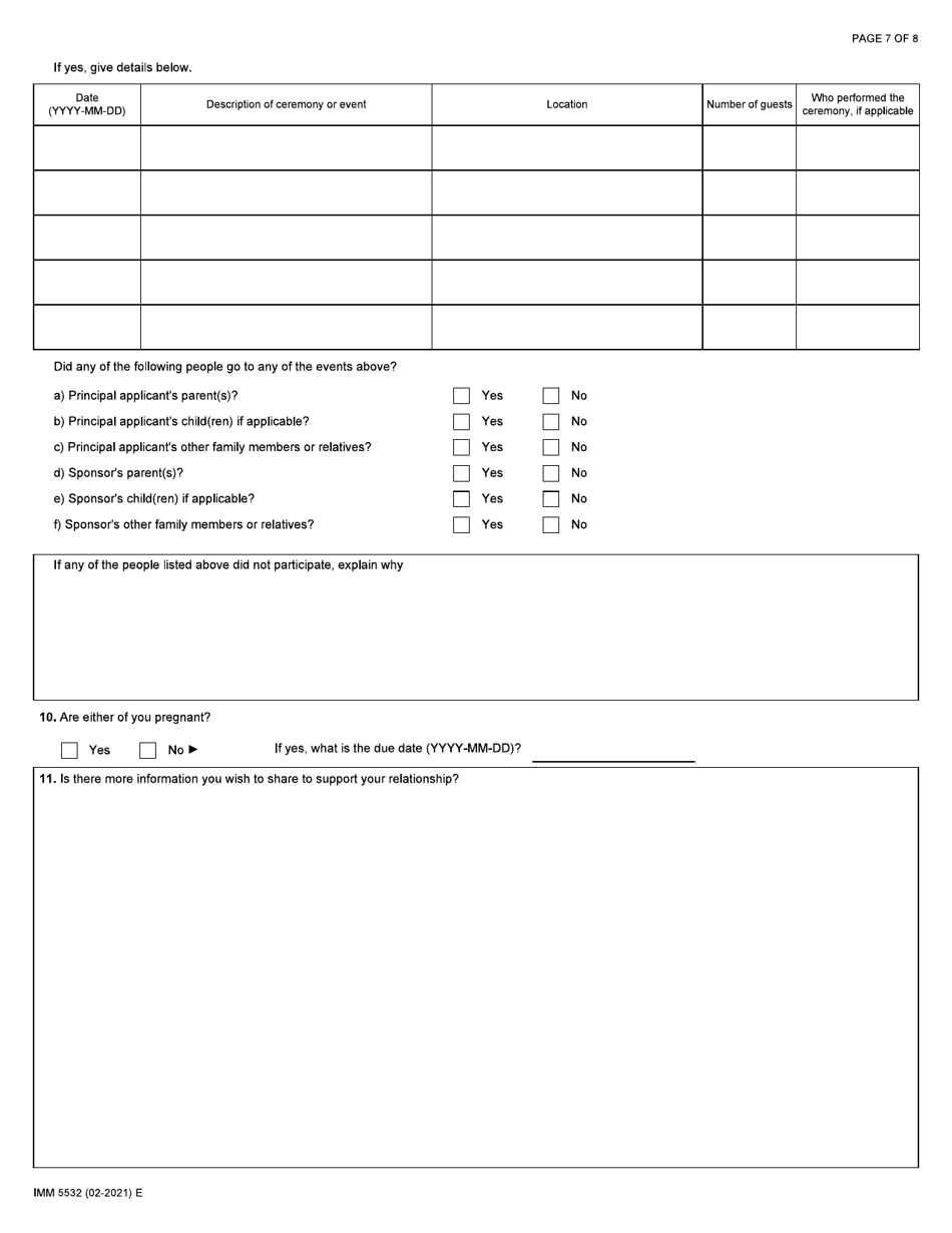 Form IMM5532 Download Fillable PDF Relationship Information and ...