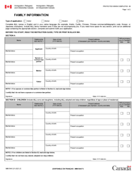 Form IMM5645 &quot;Family Information&quot; - Canada