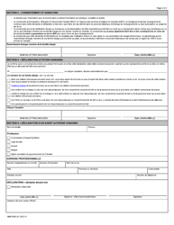 Forme IMM0006 Demande D&#039;autorisation Et Declaration Solennelle (Les Members De La Famille Elargie) - Canada (French), Page 2