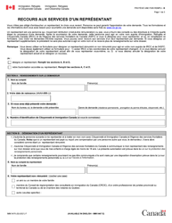 Document preview: Forme IMM5476 Recours Aux Services D'un Representant - Canada (French)