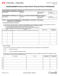 Document preview: Forme IMM5532 Renseignements Sur La Relation Et Evaluation Du Parrainage - Canada (French)