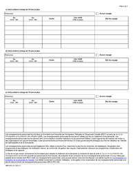 Forme IMM5562 Renseignements Supplementaires Liste DES Voyages - Canada (French), Page 2