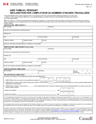 Document preview: Forme IMM5634 Aide Familial Residant - Declaration De L'employeur Sur Les Heures Travaillees - Canada (French)