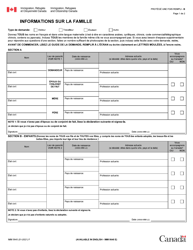 Forme IMM5645 Informations Sur La Famille - Visiteurs, Etudiants Et Travailleurs - Canada (French)