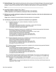 Application for License to Operate an Assisted Living Home - Alaska, Page 3