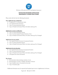 Notification Regarding Certification Independently Licensed Practitioner - Arkansas, Page 2