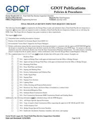 Form 2440-1B &quot;Final Field Plan Review Inspection Request Checklist&quot; - Georgia (United States)