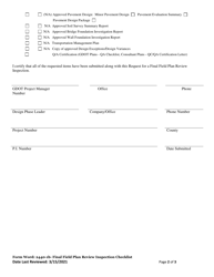 Form 2440-1B &quot;Final Field Plan Review Inspection Request Checklist&quot; - Georgia (United States), Page 2