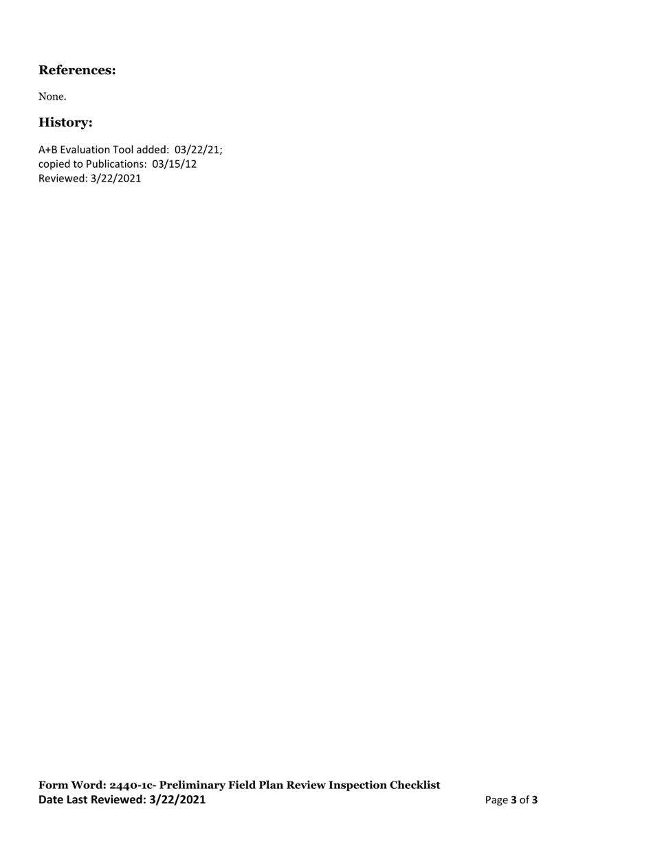 Form 2440-1C Preliminary Field Plan Review Inspection Checklist - Georgia (United States), Page 3