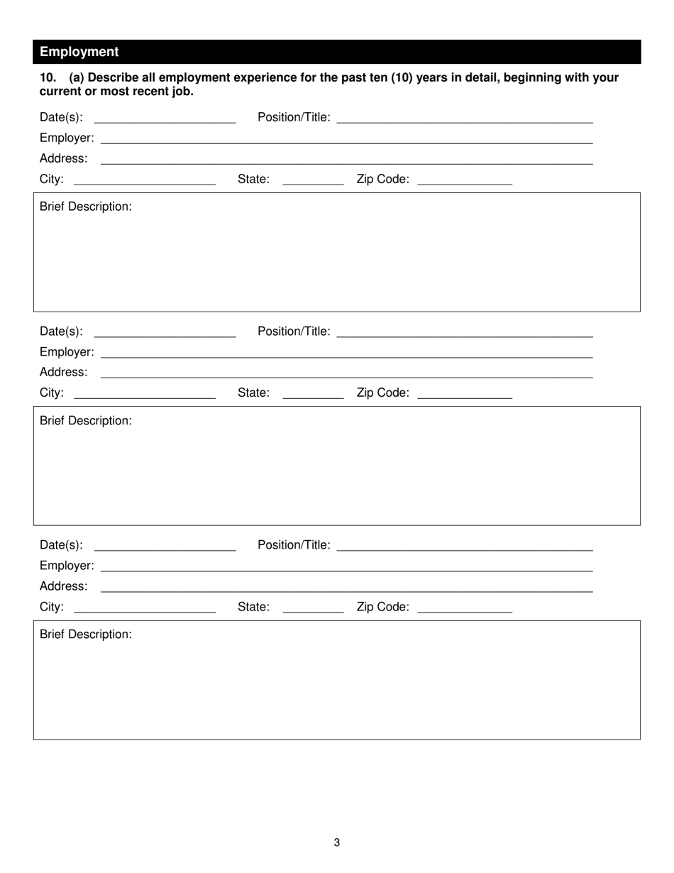 Application for Public Member on the Board of Governors - Florida, Page 3