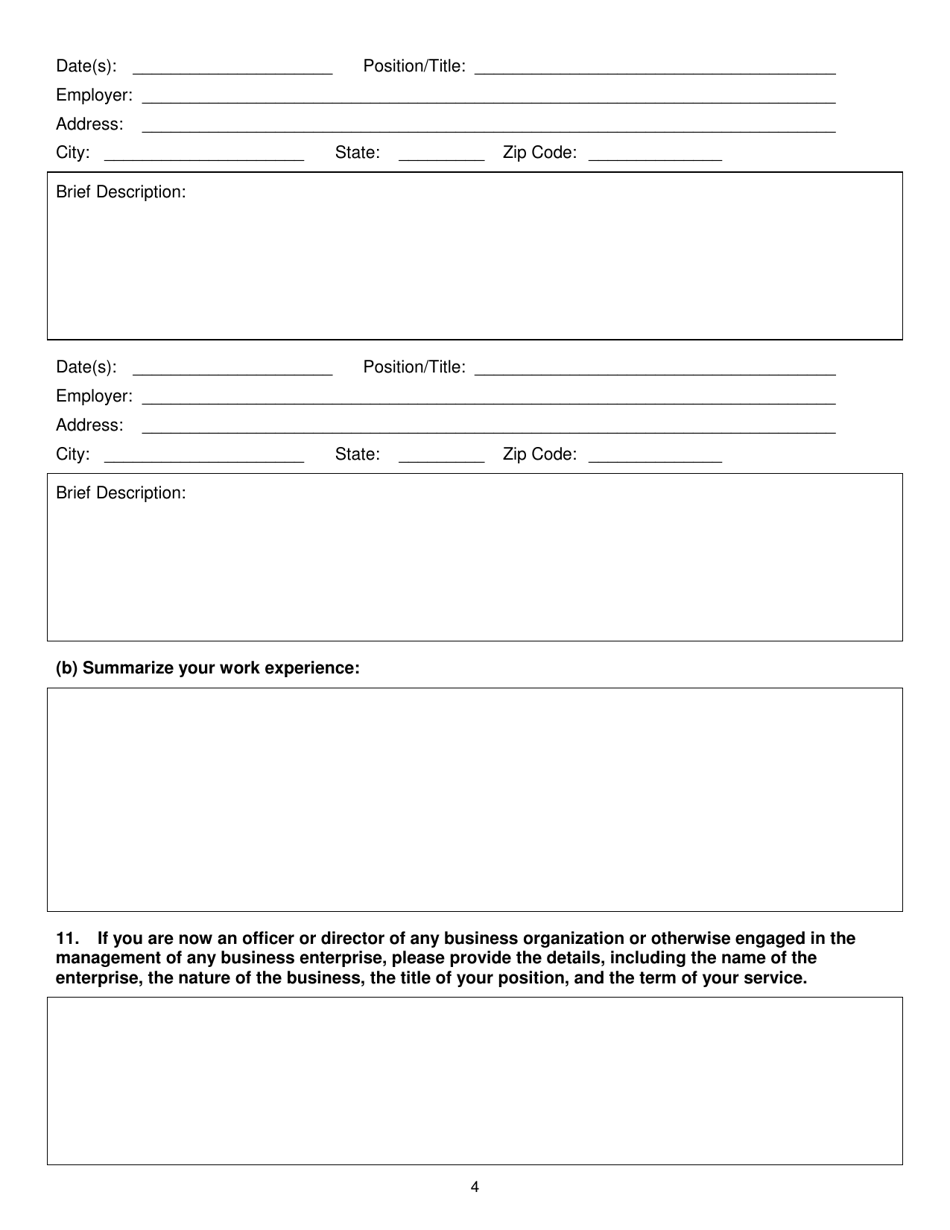 Application for Public Member on the Board of Governors - Florida, Page 4