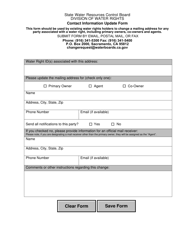 Document preview: Contact Information Update Form - California