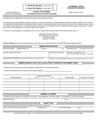 Form CO-992 Retirement Credit Restoration Request - Tier Iii and Hybrid Members Only - Connecticut