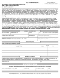 Form CO-1090 Retirement Credit Purchase Request for Qualifying Leaves Without Pay - Connecticut