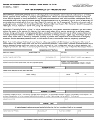 Form CO-990 Request for Retirement Credit for Qualifying Leaves Without Pay (Law) - for Tier II Hazardous Duty Members Only - Connecticut