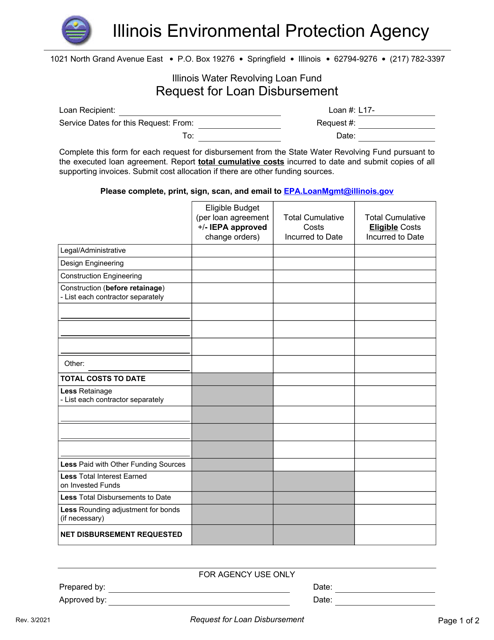 Request for Loan Disbursement - Illinois Download Pdf