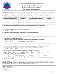 Pharmacy Prior Authorization Form - Antipsychotic (6 to 18 Years of Age) - Florida, Page 2