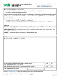 Form 1155A Determining Worker/Independent Operator Status - Retail Industry - Ontario, Canada, Page 2