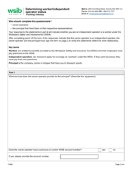 Form 1149A Determining Worker/Independent Operator Status - Trucking Industry - Ontario, Canada, Page 2