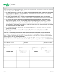 Form 1149A Determining Worker/Independent Operator Status - Trucking Industry - Ontario, Canada, Page 3