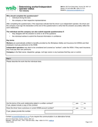 Form 1152A Determining Worker/Independent Operator Status - Taxi Industry - Ontario, Canada, Page 2
