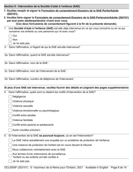 Forme OCL0050 Formulaire D&#039;admission - Affaires Parentale Et De Contact - Ontario, Canada (French), Page 10