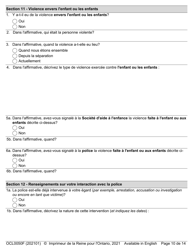 Forme OCL0050 Formulaire D&#039;admission - Affaires Parentale Et De Contact - Ontario, Canada (French), Page 12