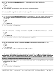 Forme OCL0050 Formulaire D&#039;admission - Affaires Parentale Et De Contact - Ontario, Canada (French), Page 14